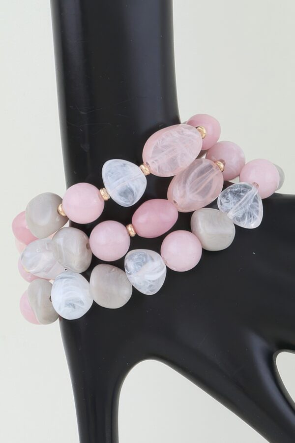 Multi Marble Stone Beaded Bracelet - Multi-Strand Gloss