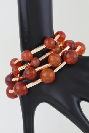 Marble Stone Multi-Strand Beaded Tube Bracelet