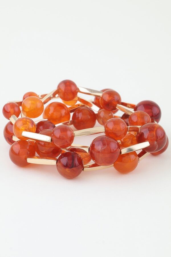 Marble Stone Multi-Strand Beaded Tube Bracelet