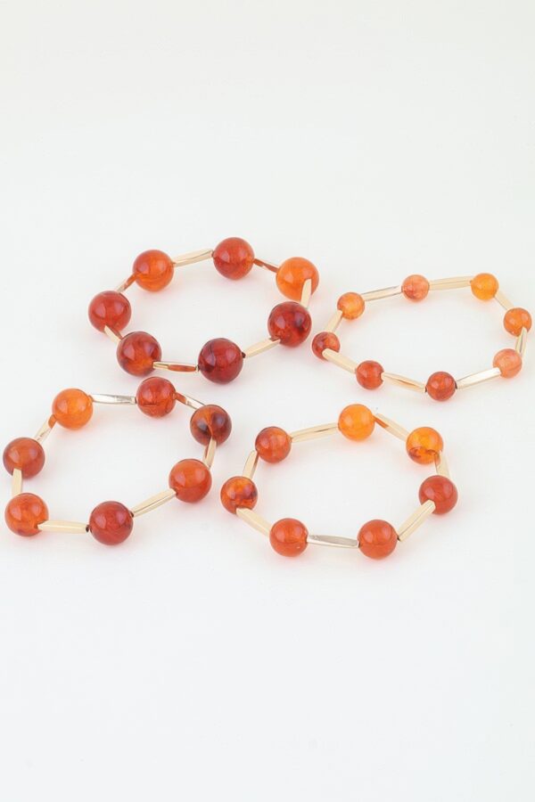 Marble Stone Multi-Strand Beaded Tube Bracelet