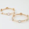 Textured Band Pearl Charm Cuff Bracelet