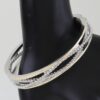 Two-Tone Twisted Layered Cuff Bracelet