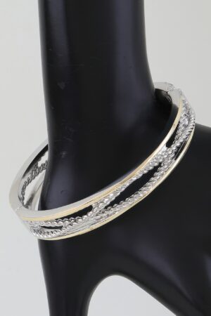 Two-Tone Twisted Layered Cuff Bracelet