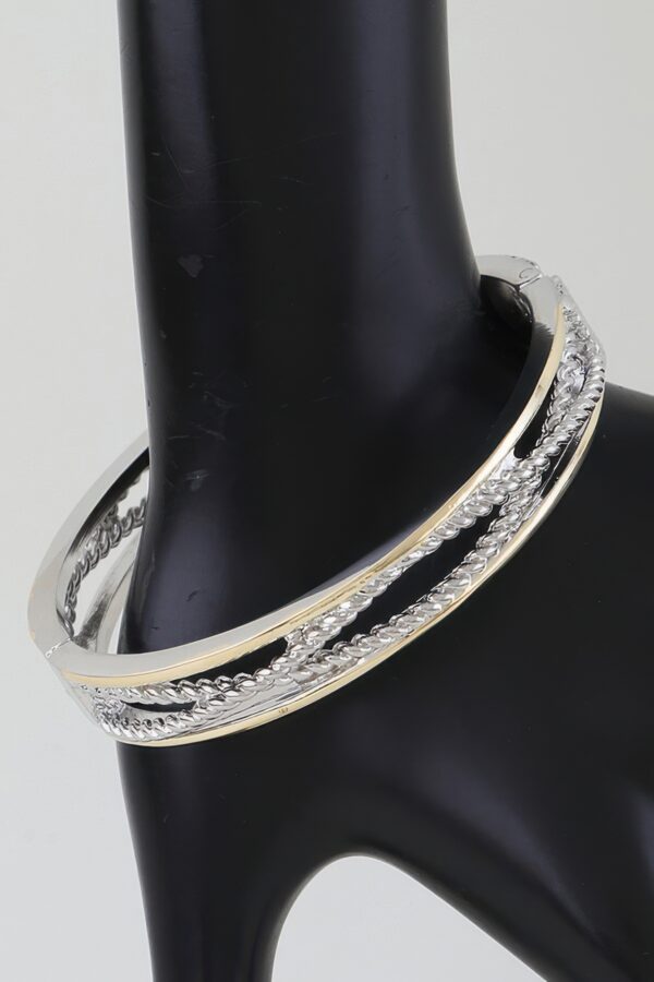 Two-Tone Twisted Layered Cuff Bracelet