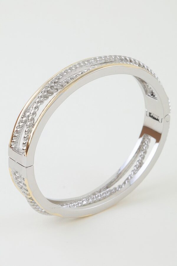 Two-Tone Twisted Layered Cuff Bracelet