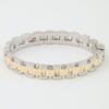 Box Chain Cuff Bracelet - Two-Tone Polished Finish