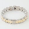 Box Chain Cuff Bracelet - Two-Tone Polished Finish