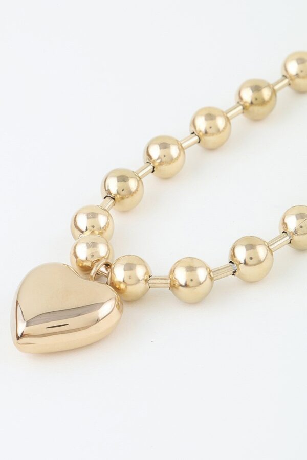Yours Truly Bead-Chain Heart Necklace - Polished Pendant
