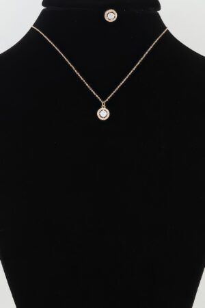 Rhinestone Pendant Necklace Set with Matching Studs