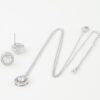 Rhinestone Pendant Necklace Set with Matching Studs