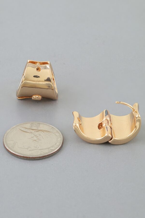 Wide Cuff Hoop Earrings - Polished Wide-Band Hoops