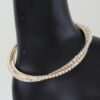Interlocked Cubic Rhinestone Cuff Bracelet - Slim Layered