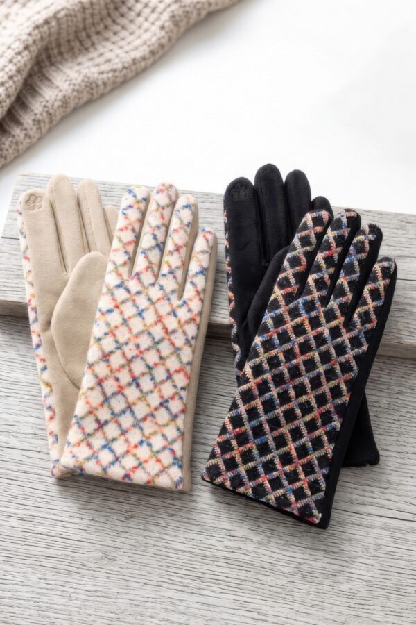 Textured Multi-Color Weave Touchscreen Gloves
