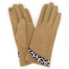 Touchscreen Gloves with Leopard Cuff Trim