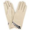 Touchscreen Gloves with Leopard Cuff Trim