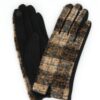 Tweed Touchscreen Gloves with Suede Palm & Floral Tip