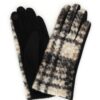 Boucle Check Touchscreen Gloves with Suede Palms