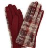 Boucle Check Touchscreen Gloves with Suede Palms