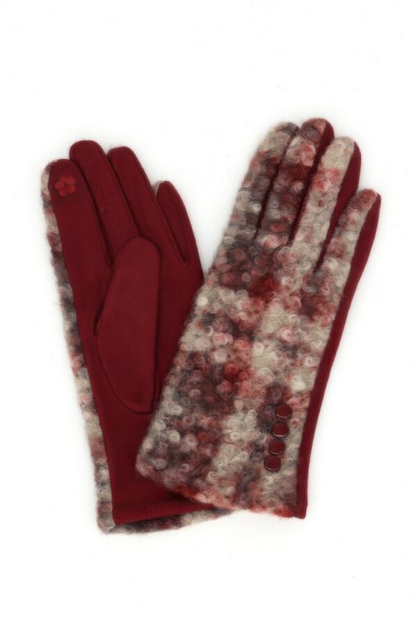 Boucle Check Touchscreen Gloves with Suede Palms