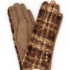 Boucle Check Touchscreen Gloves with Suede Palms