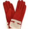 Touchscreen Faux Suede Gloves with Faux Fur Cuff & Buckle