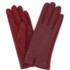 Quilted Faux Leather Touchscreen Gloves with Embroidery