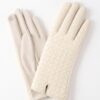 Quilted Faux Leather Touchscreen Gloves with Embroidery