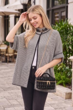 Tweed Box-Shaped Vanity Chain Bag with Top Handle