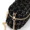 Tweed Box-Shaped Vanity Chain Bag with Top Handle