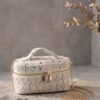 Tweed Box-Shaped Vanity Chain Bag with Top Handle