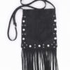 Faux Suede Fringe Crossbody Bag - Vintage Brown