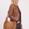 Faux Suede Fringe Hobo Bag - Western Slouchy Satchel