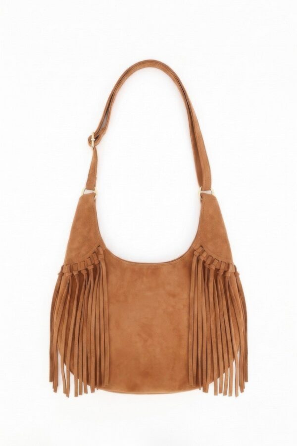 Faux Suede Fringe Hobo Bag - Western Slouchy Satchel
