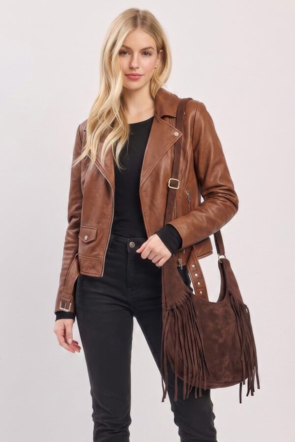 Faux Suede Fringe Hobo Bag - Western Slouchy Satchel