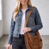 Faux Suede Hobo Bag with Dual Slip Pockets