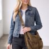 Faux Suede Hobo Bag with Dual Slip Pockets