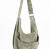 Faux Suede Hobo Bag with Dual Slip Pockets