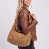 Knotted Faux Suede Hobo Bag - Slouchy Shoulder