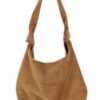 Knotted Faux Suede Hobo Bag - Slouchy Shoulder