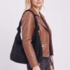 Knotted Faux Suede Hobo Bag - Slouchy Shoulder