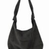 Knotted Faux Suede Hobo Bag - Slouchy Shoulder