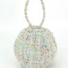 Tweed Round Ball Bag with Loop Top Handle
