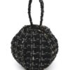 Compact Tweed Spherical Top-Handle Ball Bag