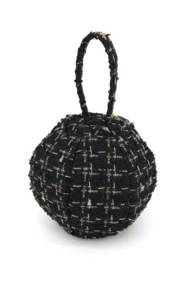 Compact Tweed Spherical Top-Handle Ball Bag