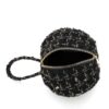 Compact Tweed Spherical Top-Handle Ball Bag