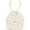 Compact Tweed Spherical Top-Handle Ball Bag