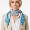 Botanical Sketch Floral Bandana with Ornate Border