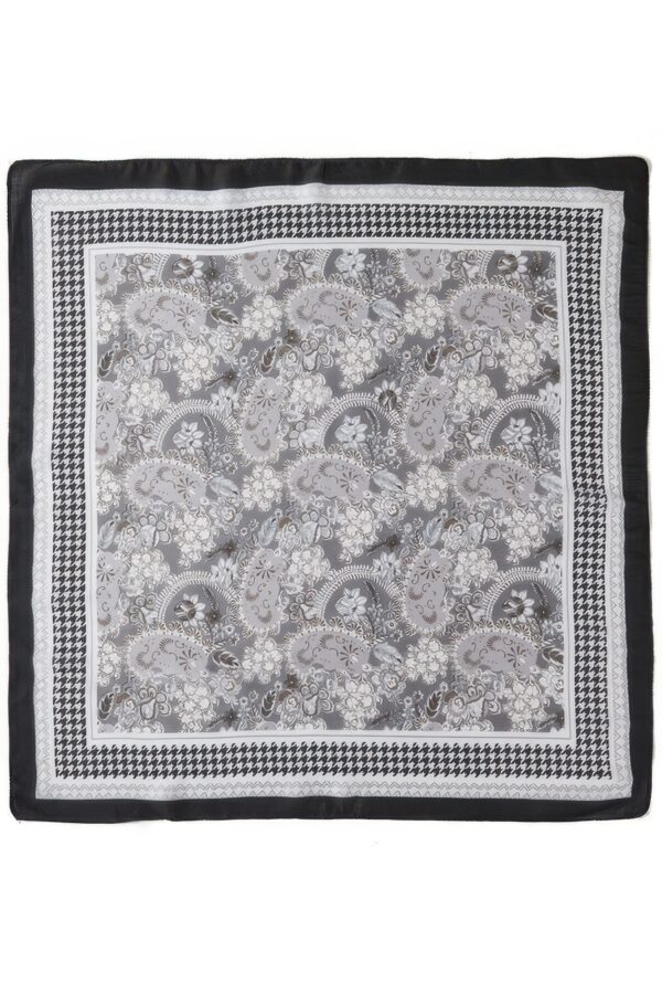 Bandana with Paisley Print and Houndstooth Border