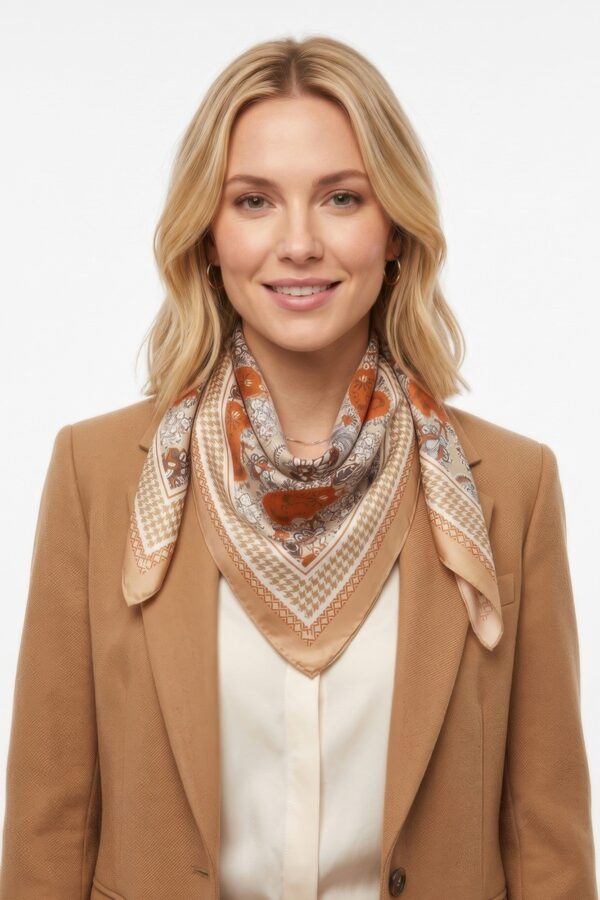 Bandana with Paisley Print and Houndstooth Border