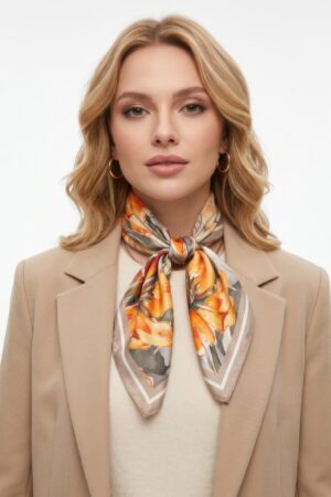 Watercolor Tulip Meadow Bandana - Layered Border